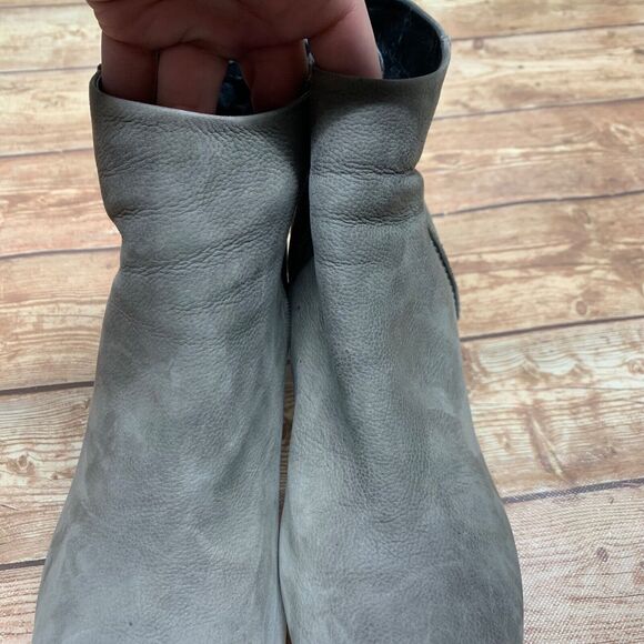 Ecco Ankle Boots Side Zip Nubuck Leather Heels Women’s Size 40 US 9 - 9.5 - Picture 13 of 16